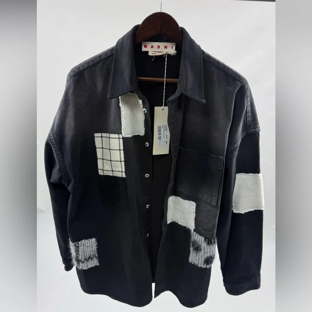 Marni Patchwork Denim Shirt Jacket - Picture 1 of 7